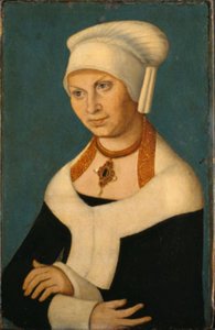 ザクセン公爵夫人バーバラの肖像、1478-1534（ひげを生やしたジョージの妻） 作： Lucas Cranach d.Æ.
