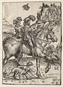 紳士とチェイスに乗る女性、1506年。 作： Lucas Cranach the Elder
