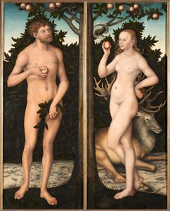 アダムとイブ。 作： Lucas Cranach the Elder