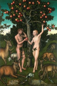 アダムとイブ。 1526 作： Lucas Cranach the Elder