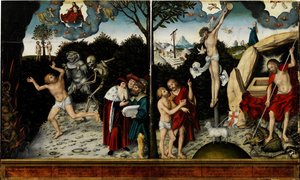 法と恵みの寓意、1529年以降 作： Lucas Cranach the Elder