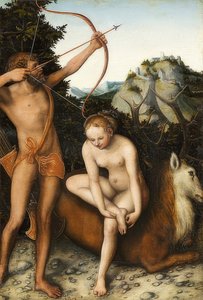 ApollとDiana。 1530年頃 作： Lucas Cranach the Elder