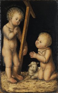 子供としてのキリストとバプテスマのヨハネ 作： Lucas Cranach the Elder