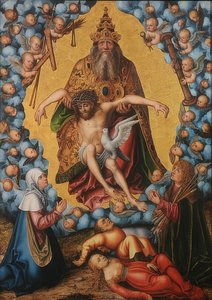 マリアとセバスチャンが愛した三位一体。 1515年頃 作： Lucas Cranach the Elder