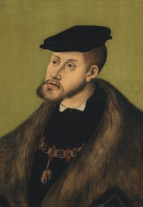 ドイツ語：Bildnis Kaiser Karls V. 皇帝カール5世の肖像 作： ルーカス・クラナッハ・ザ・エルダー