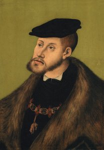 ドイツ語：Bildnis Kaiser Karls V. 皇帝カール5世の肖像 作： ルーカス・クラナッハ・ザ・エルダー