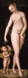 ドイツ語：Venus und Amor als Honigdieb 蜂蜜を盗むキューピッドとヴィーナス 作： ルーカス・クラナッハ・ザ・エルダー