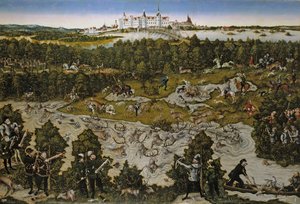 トルガウ城でフェルディナンド1世皇帝を称える狩り 作： Lucas Cranach the Elder