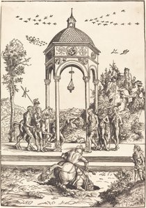 マーカス・クルティウスがキャズムに飛び込む 作： Lucas Cranach the Elder