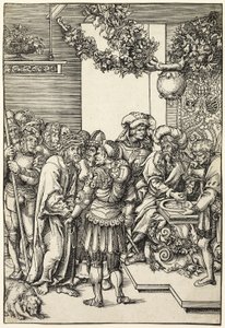 手を洗うピラト（『受難』より 作： Lucas Cranach the Elder