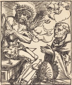 悲しみの人を崇拝するセントバーナード 作： Lucas Cranach the Elder