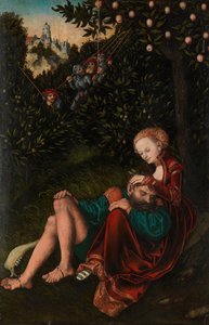 サムソンとデリラ、カリフォルニア州。 1528-30。 作： Lucas Cranach the Elder