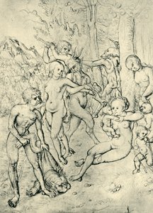 サテュロスとニンフ、1520〜1530、1943年。 作： Lucas Cranach the Elder