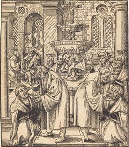 ザクセン家の君主たちに聖体拝領をする宗教改革者ルターとフス 作： Lucas Cranach the Elder