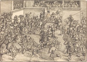 サムソンとライオンのタペストリーで第2回大会 作： Lucas Cranach the Elder