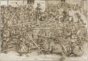 第3回大会、騎士が槍を折る 作： Lucas Cranach the Elder