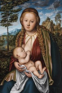 幼子イエスに授乳する聖母 作： ルーカス・クラナッハ・ザ・エルダー