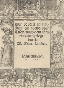 サロメと洗礼者ヨハネの物語を描いたタイトル・ボーダー。 作： Lucas Cranach the Elder