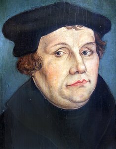 1570 クラナッハ d.J. 肖像 マルティン・ルター アナゴリア 作： ルーカス・クラナッハ・ザ・ヤング