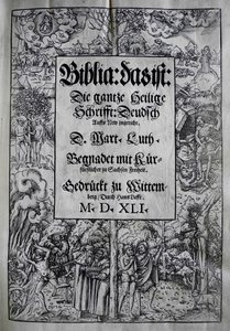 カバーデザインBiblia、Martin Luther、1541年。