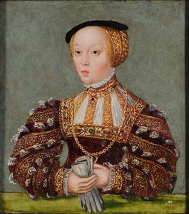 ポーランド：オーストリア・ハプスブルク家のエリザベス（1526-1545）の肖像画。 作： ルーカス・クラナッハ・ザ・ヤング