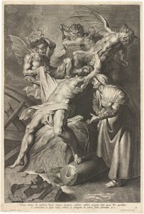 悪霊に苦しめられ、妻に虐待されたヨブ 作： Lucas Emil Vorsterman after Sir Peter Paul Rubens