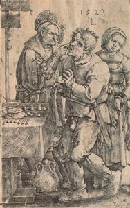 歯科医、1523年。 作： Lucas Leyden van