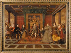 「ヘンリー8世の家族：チューダー継承のall話」、1572 作： Lucas de Heere