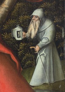 キリストの子供を運ぶ聖クリストファー（パネルに油彩） 作： Lucas the Elder (workshop of) Cranach