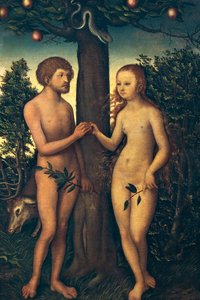 ルーカス・クラナッハ・エルダー（1472-1553）作「アダムとイブ 作： Lucas the Elder Cranach