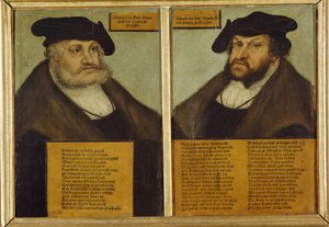 ザクセン公フリードリヒ3世の二重肖像 作： Lucas the Elder Cranach