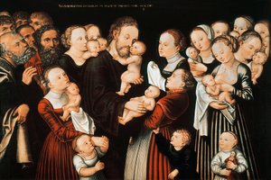 イエスと子供たち 作： Lucas the Elder Cranach