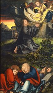 「オリーブの園での祈り」ルーカス・クラナッハ・ザ・エルダー（1472-1553）作、1518年頃 国立西洋美術館、東京 日本 作： Lucas the Elder Cranach