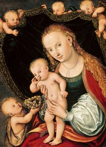 幼い洗礼者ヨハネと聖母子、1537年以降（油彩、パネル） 作： Lucas the Elder Cranach