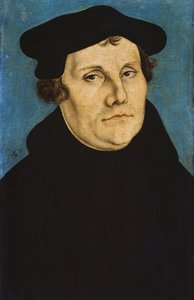 ドイツの神学者マルティン・ルター（1483-1546）の肖像 作： Lucas the Elder Cranach