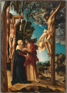 クラナッハ、ルーカス、ザ・エルダー（1472-1553）の「磔刑」。木に油彩 作： Lucas the Elder Cranach
