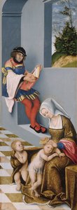 聖なる親族関係（いわゆるトルガウ祭壇画）右のパネル 作： Lucas the Elder Cranach