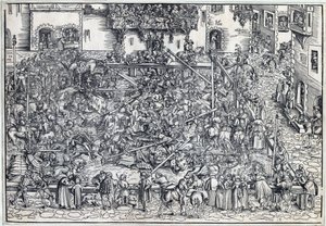 Tournoi - Tournament - Cranach, Lucas, the Elder (1472-1553) - 1509 - 木版画 - 26,4x38 - 個人蔵 作： Lucas the Elder Cranach