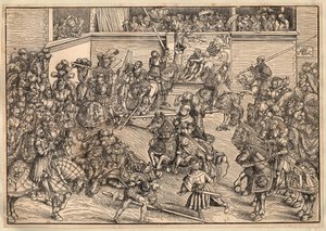 Tournoi - Tournament - Cranach, Lucas, the Elder (1472-1553) - 1509 - 木版画 - 29,8x42,7 - 個人蔵 作： Lucas the Elder Cranach