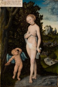キューピッドが蜂蜜を盗む金星 作： Lucas the Elder Cranach