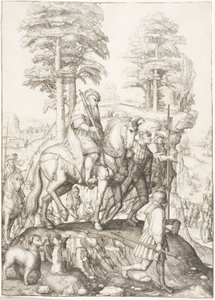 デビッドの前のアビゲイル 作： Lucas van Leyden