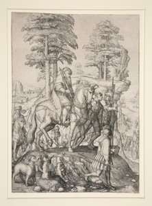 デビッドの前のアビゲイル 作： Lucas van Leyden
