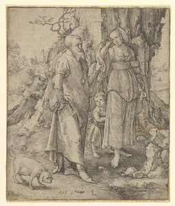 アブラハムセンディングアウェイハガー、1516年。 作： Lucas van Leyden