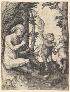 トランペットを持つ少年、ca。 1507。 作： Lucas van Leyden