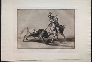 闘牛: El Cid Campeador が別の雄牛を槍で突き刺す