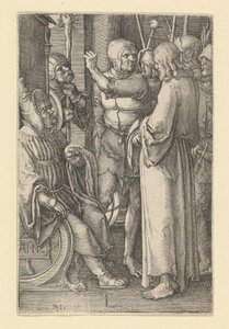 アナスの前のキリスト」1521年 作： Lucas van Leyden