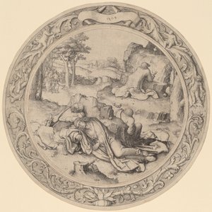 ゲッセマネのキリスト（楽園での苦悩） 作： Lucas van Leyden