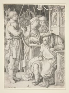 サウルの前でハープを弾くダビデ 作： Lucas van Leyden