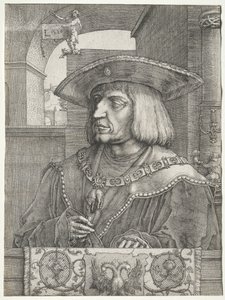皇帝マクシミリアン1世、1520年。 作： Lucas van Leyden