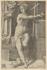 信仰、シリーズ「七つの美徳」、1530年。 作： Lucas van Leyden